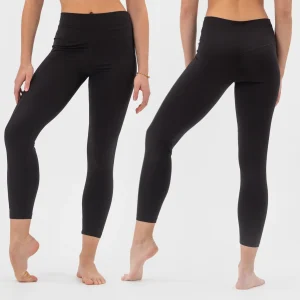 Leggings de danse taille haute PriDance – Ceinture élastique confortable, coloris noir (177)
