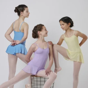 Tunique de danse ASTRID Vicard – Découpe princesse, jupette intégrée, coloris poudré (TN23)